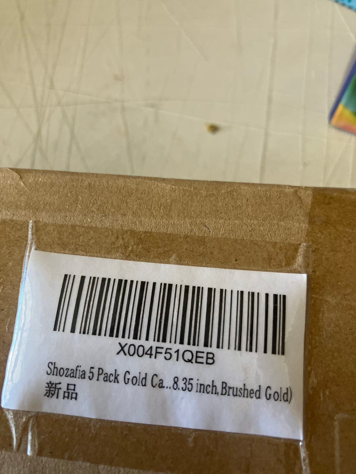 Shozafia 5 Pack Gold Candle Holders - 8.35 inch, Brushed Gold