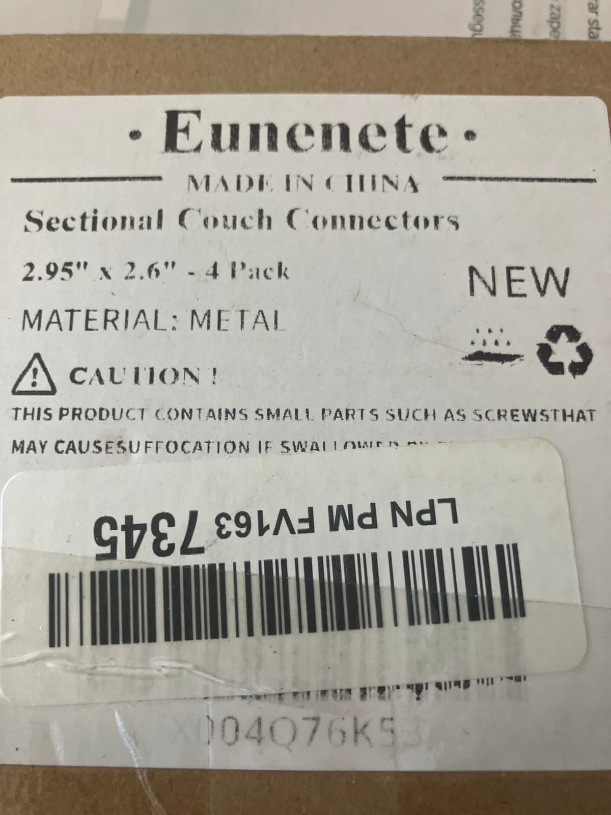 Eunenete Sectional Couch Connectors - 4 Pack, Metal