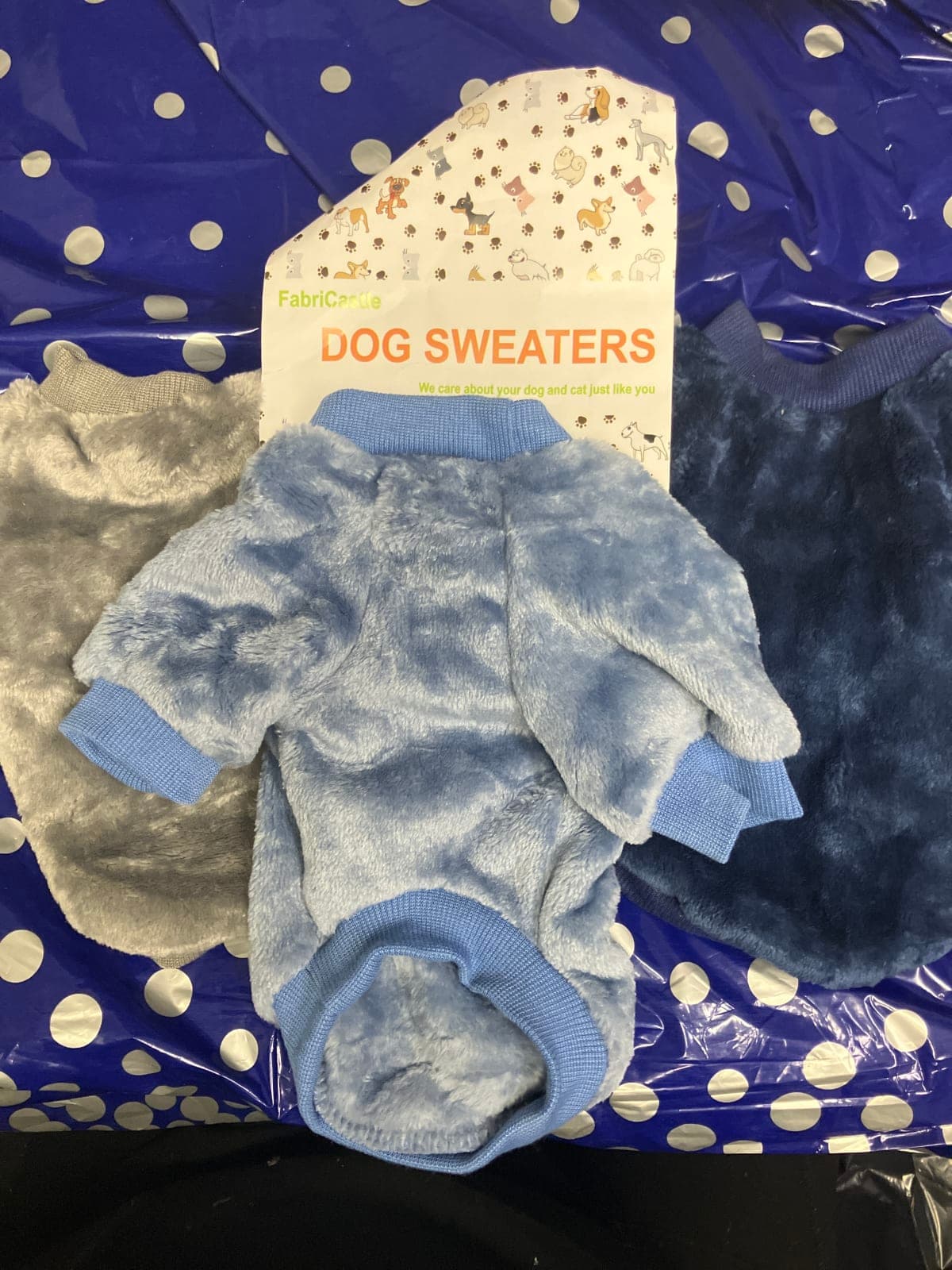 FabricCute Dog Sweaters - Set of 3 Plush Pet Apparel