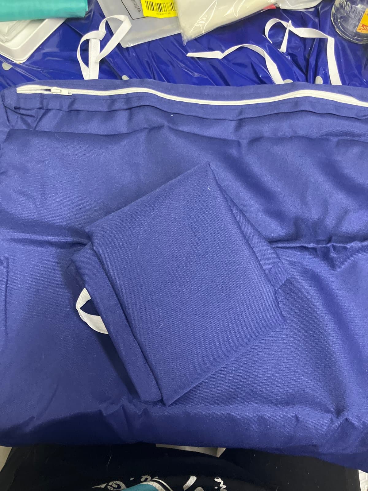 Blue Storage Bag with Zipper Closure