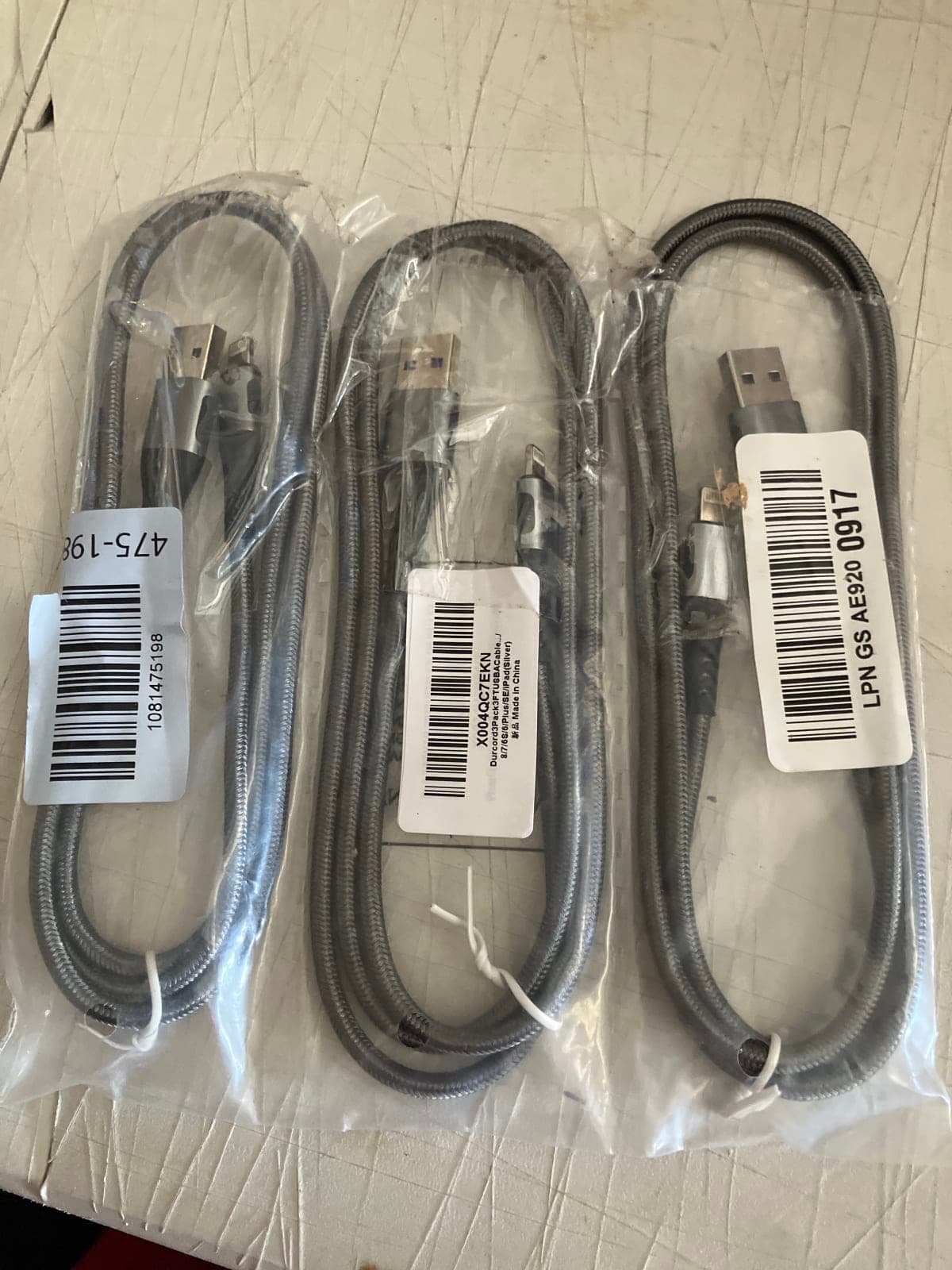 3-Pack USB Charging Cables - Durable Braided Design