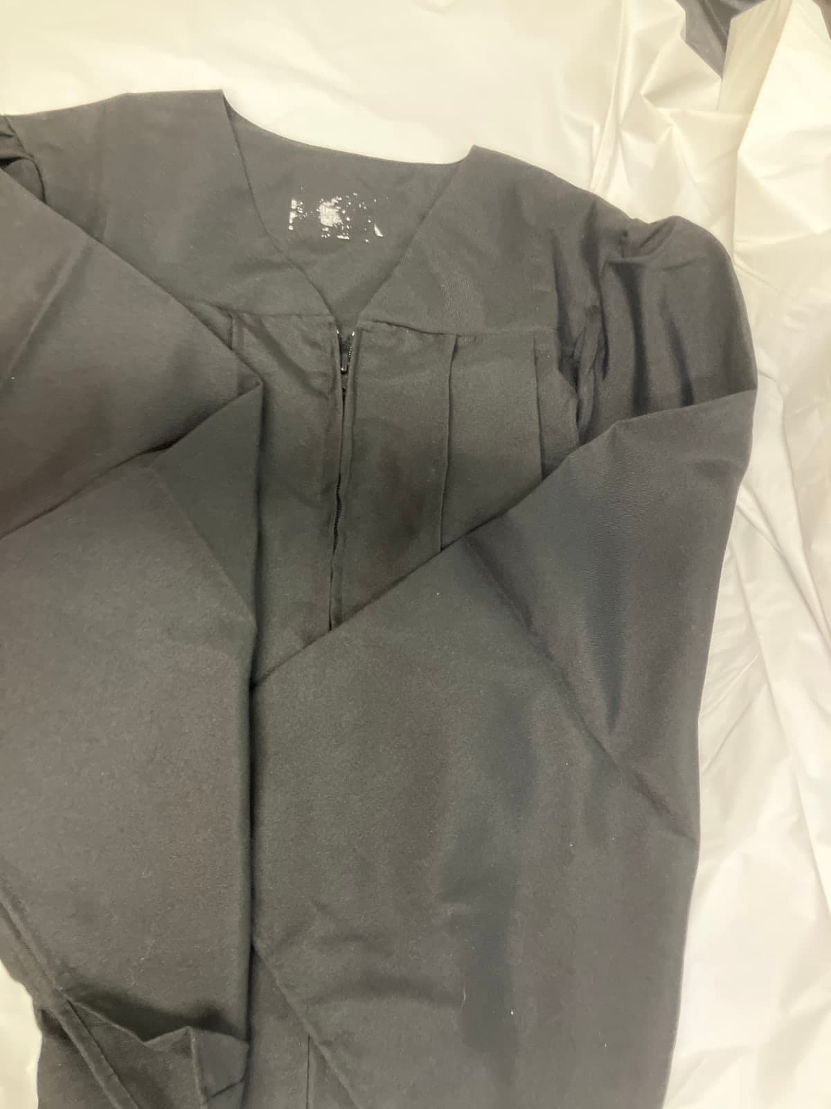 Black Graduation Gown with Zipper Closure