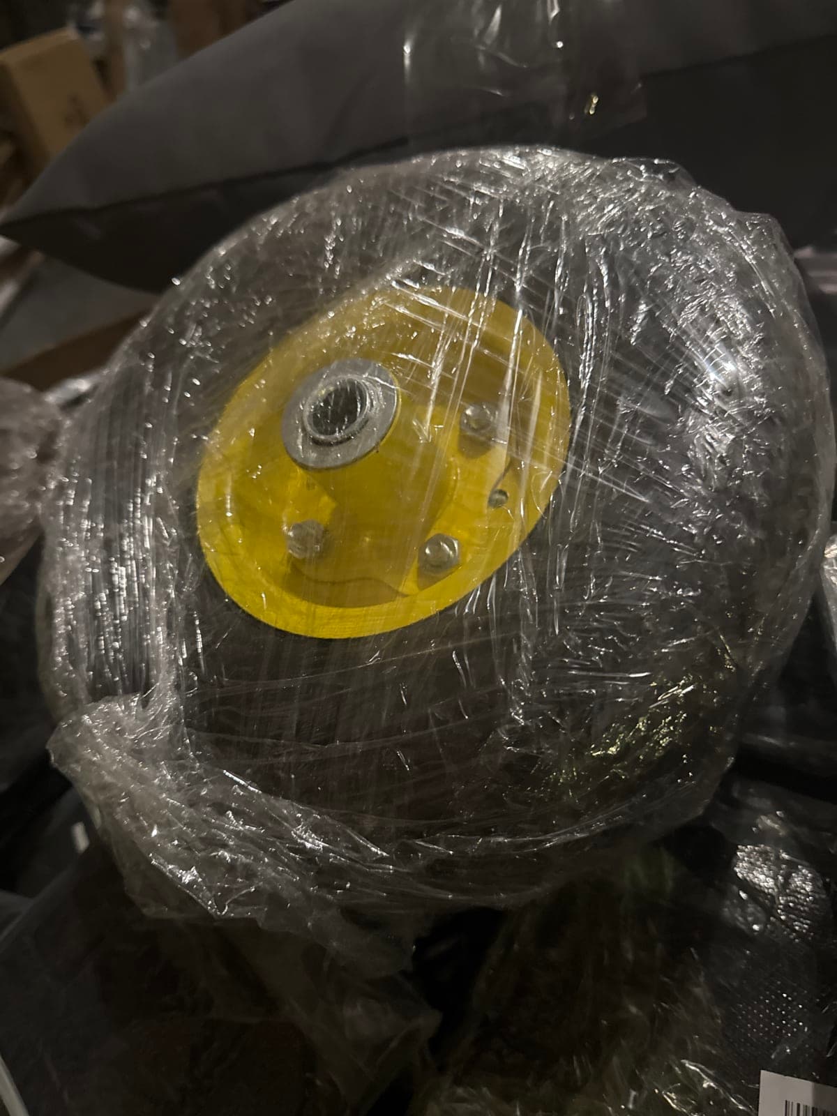 Heavy-Duty Industrial Wheel with Yellow Hub